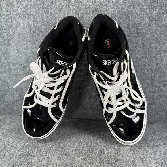 Skechers Heartbeat Loud Platform Sneakers Womens 8.5 Black Patent Y2K Chunky Vtg - Picture 8 of 11